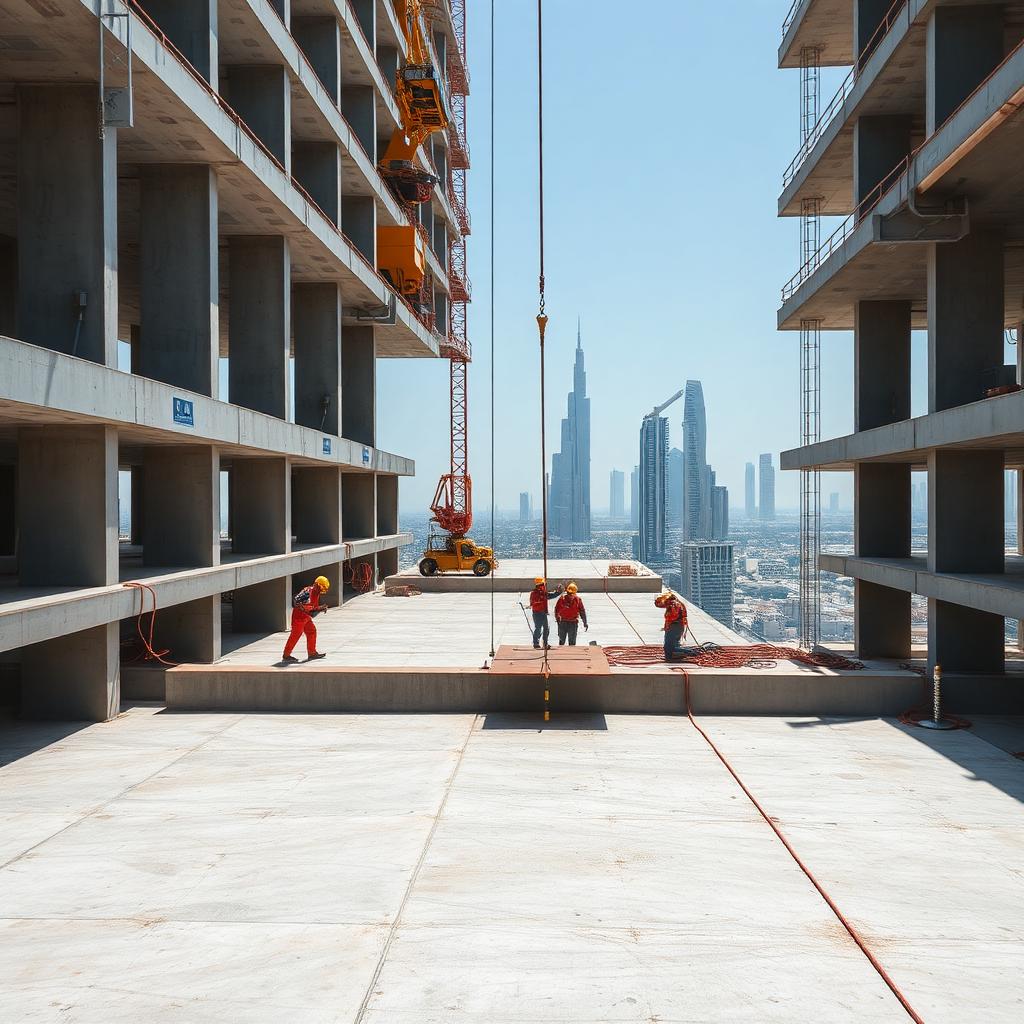 Precast erection on a Dubai high-rise